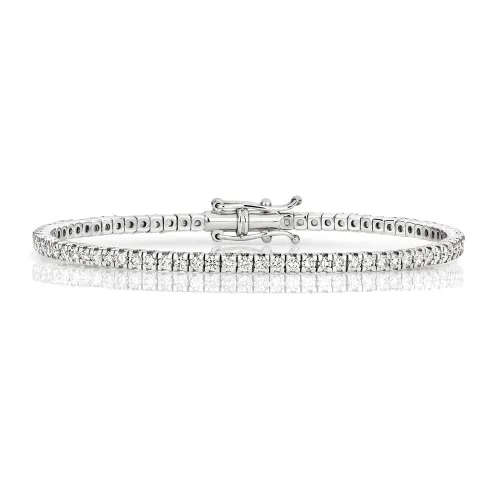 Pure 18ct White Gold Diamond Bangle for Her (2.22ct)